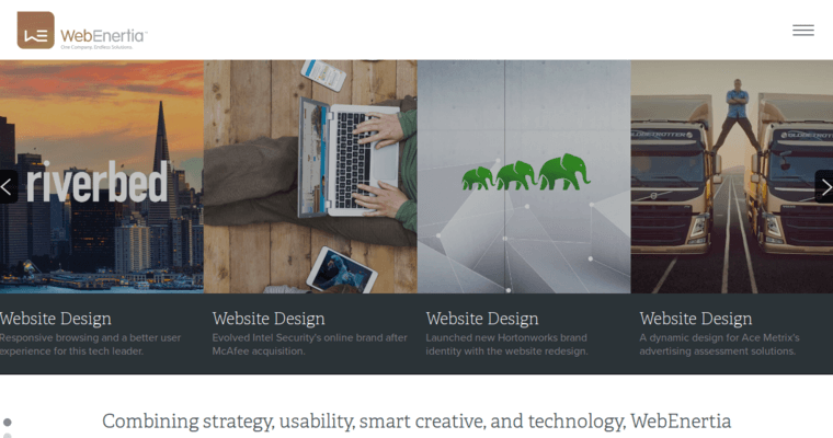 Home page of #8 Best San Jose Web Design Firm: WebEnertia, Inc.