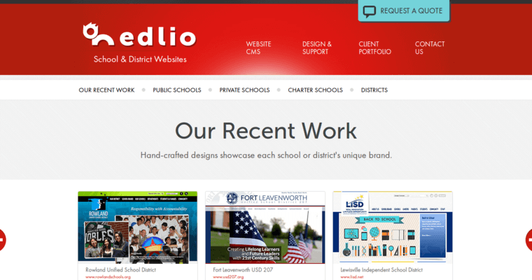 Folio page of #7 Leading School Agency: Edlio