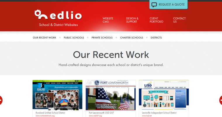 Folio page of #7 Best School Web Development Company: Edlio
