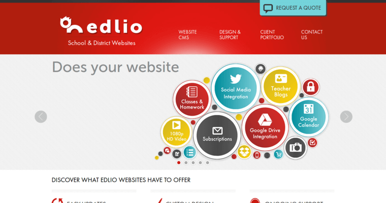 Home page of #5 Top School Web Development Firm: Edlio