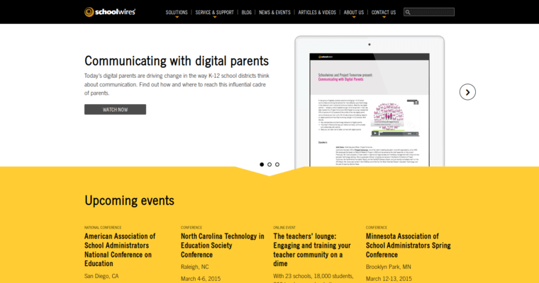 News page of #4 Best School Web Development Agency: Schoolwires