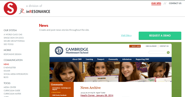 News page of #4 Top School Web Design Agency: inRESONANCE