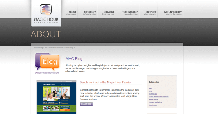 Blog page of #7 Top School Web Design Firm: Magic Hour