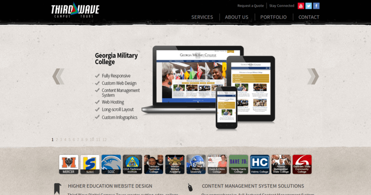 Home page of #10 Best School Web Design Agency: Third Wave Digital