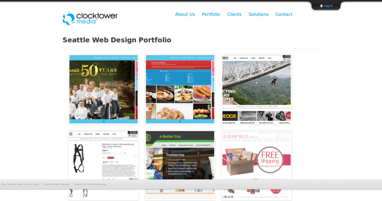 Folio page of #3 Top Seattle Web Design Business: Clocktower Media
