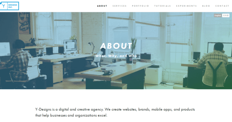 About page of #10 Best Seattle Web Design Agency: Y-Designs