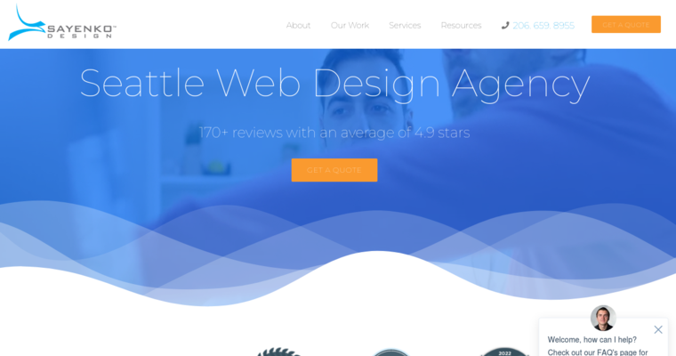 Home page of #3 Top Seattle Web Development Firm: Sayenko Design