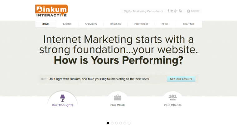 Home page of #8 Top SEO Website Development Agency: Dinkum Interactive