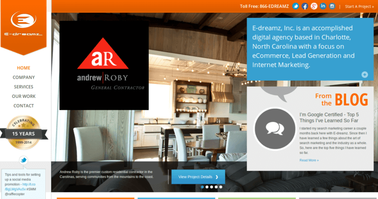 Home page of #10 Leading SEO Web Design Company: E-Dreamz