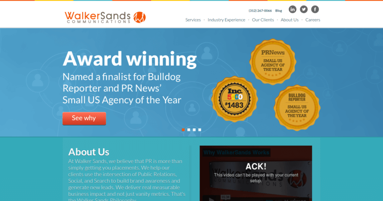 Home page of #10 Top SEO Web Design Firm: Walker Sands