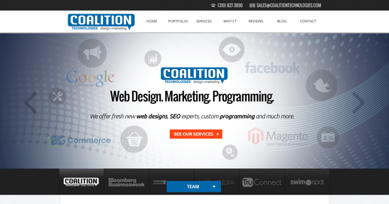 Home page of #6 Best SEO Web Development Firm: Coalition Technologies