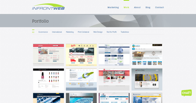 Folio page of #7 Best SEO Web Design Firm: InFrontWeb