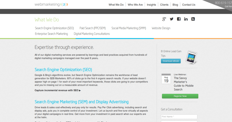 Service page of #5 Leading SEO Web Development Firm: Web Marketing 123
