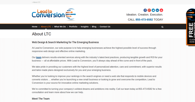 About page of #8 Best SEO Web Design Business: Lead to Conversion