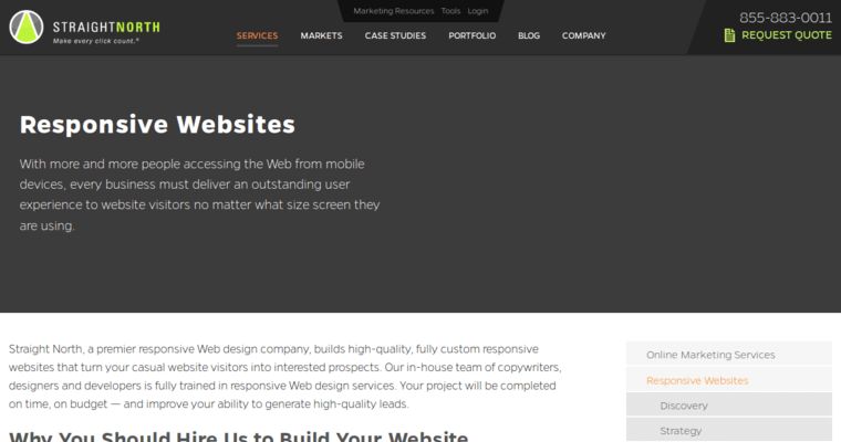 Websites page of #1 Best SEO Website Development Agency: Straight North