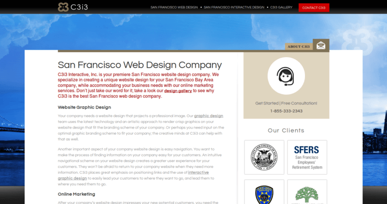 Company page of #7 Top San Francisco Website Design Company: C3i3