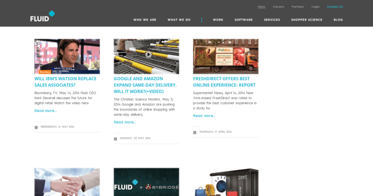 News page of #2 Top SF Website Design Business: Fluid