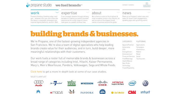 Work page of #9 Leading Bay Area Website Design Company: Propane Studio