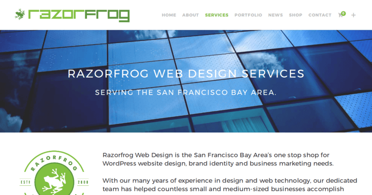 Service page of #10 Top SF Web Design Company: Razorfrog