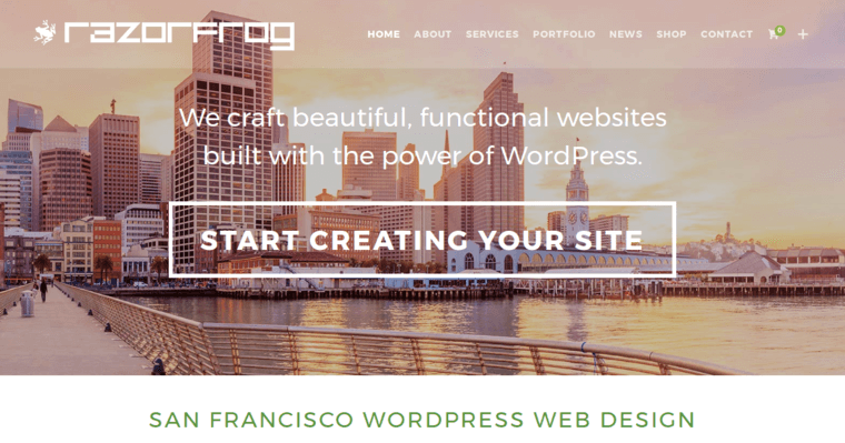 Home page of #10 Best Bay Area Website Development Business: Razorfrog