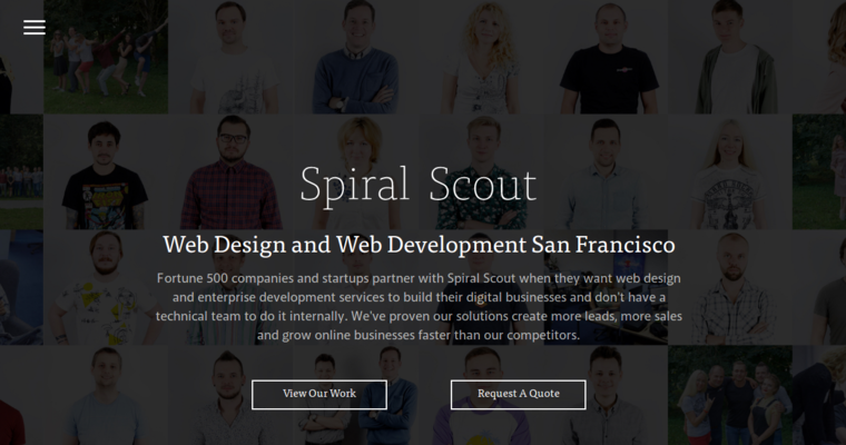 Home page of #5 Top SF Website Design Company: Spiral Scout