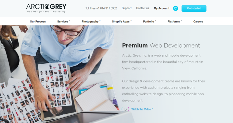 Home page of #1 Best Shopify Design Company: Arctic Grey Inc