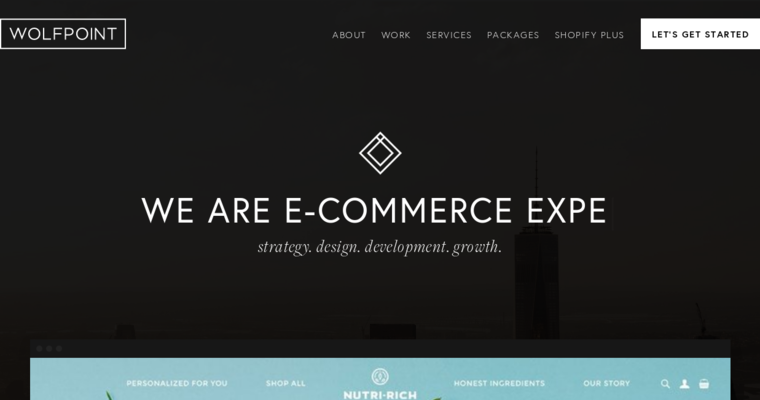 Home page of #3 Top Shopify Design Agency: Wolfpoint Agency