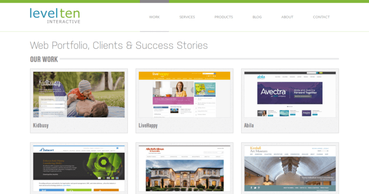 Work page of #10 Top Small Business Website Development Company: Level Ten Interactive