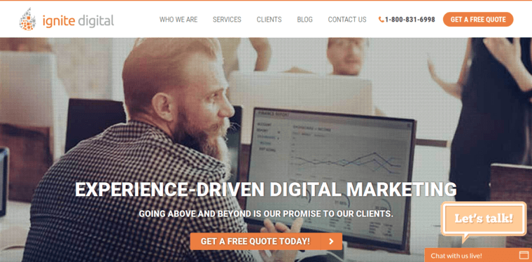 Home page of #5 Leading Small Business Website Development Company: Ignite Digital