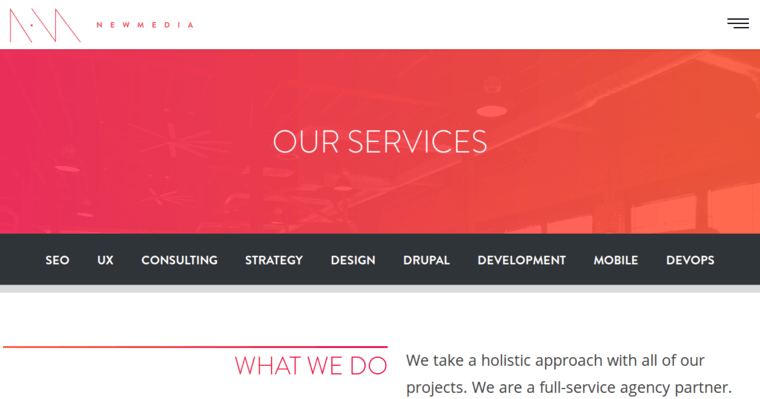 Service page of #9 Top Small Business Website Design Business: New Media