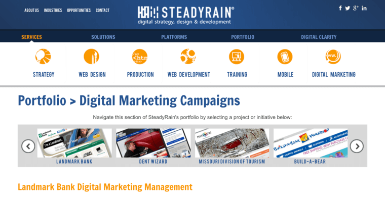 Portfolio page of #6 Best St. Louis Web Design Agency: SteadyRain