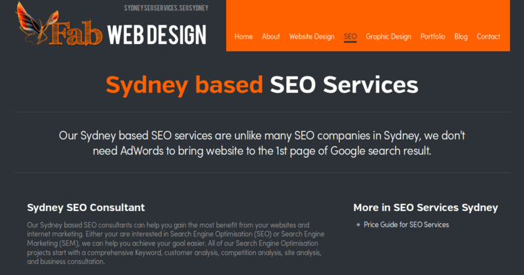 Service page of #6 Best Sydney Web Development Firm: Fab Web Design