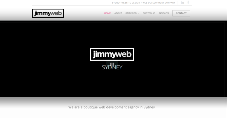 Home page of #9 Best Sydney Web Development Firm: Jimmyweb Web Design & Development