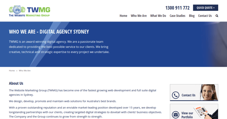 Who page of #8 Best Sydney Web Development Firm: The Website Marketing Group 
