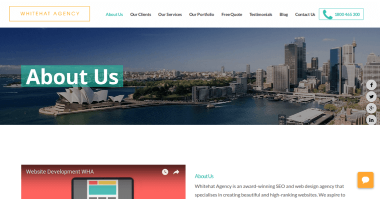 About page of #3 Best Sydney Web Development Agency: Whitehat Agency 