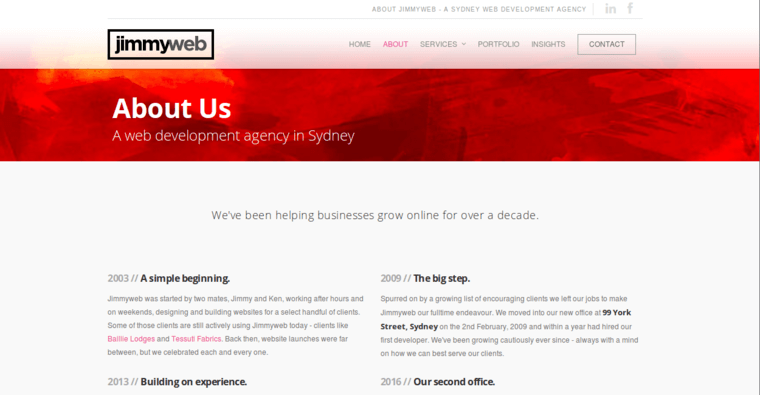 About page of #9 Top Sydney Web Design Firm: Jimmyweb Web Design & Development