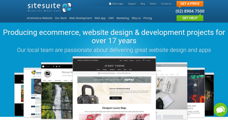 Home page of #7 Leading Sydney Web Design Company: SiteSuite Website Design