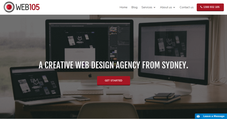 Home page of #4 Leading Sydney Web Design Company: Web 105