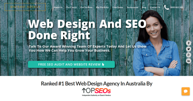 Home page of #3 Leading Sydney Web Design Agency: Whitehat Agency 