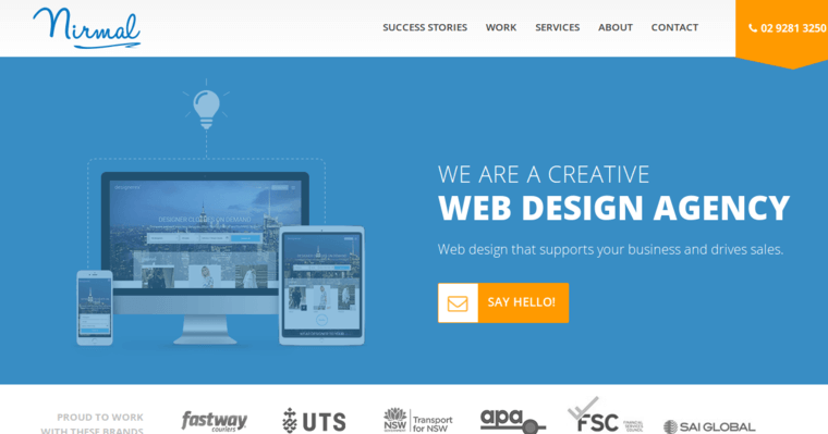 Home page of #2 Best Sydney Web Design Agency: Nirmal Web Design Sydney