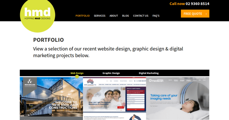 Folio page of #5 Best Sydney Web Design Agency: HOPPING MAD DESIGN