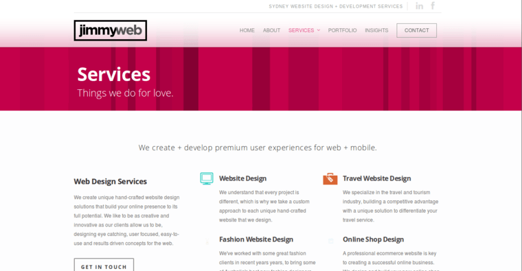 Service page of #9 Top Sydney Web Development Firm: Jimmyweb Web Design & Development