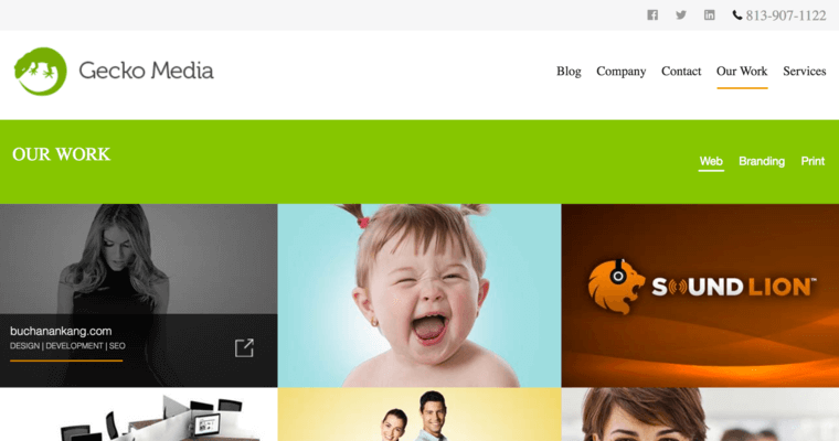Our Work page of #8 Top Tampa Bay Web Development Company: Gecko Media