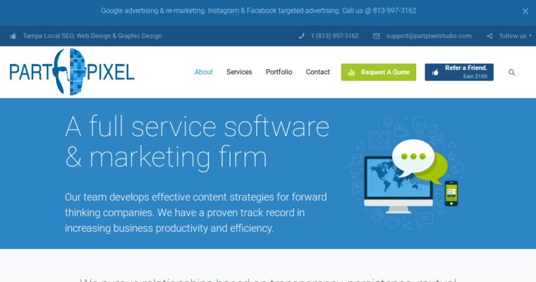 About page of #4 Best Tampa Bay Web Development Firm: PartPixel Web Design