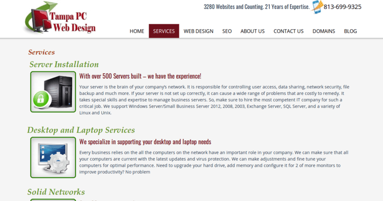 Service page of #9 Top Tampa Bay Web Development Firm: Tampa PC Networks 