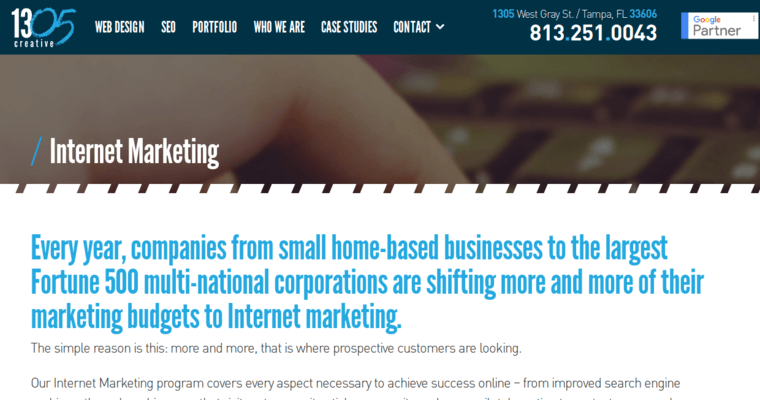 What page of #6 Best Tampa Bay Web Development Company: thirteen05 creative