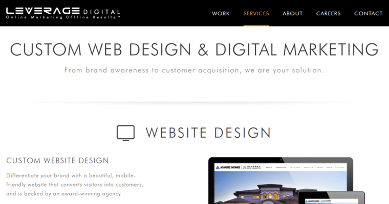 Service page of #2 Top Tampa Bay Web Design Company: Leverage Digital