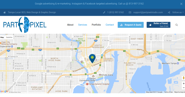 Contact page of #3 Best Tampa Bay Web Design Firm: PartPixel Web Design