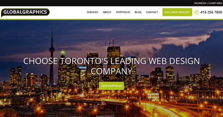 Home page of #8 Leading Toronto Web Design Agency: Globalgraphics
