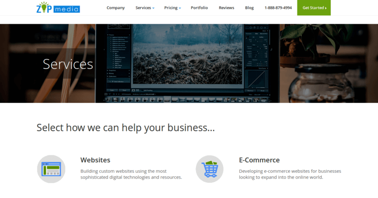 Service page of #3 Top Toronto Web Design Business: ZopMedia 